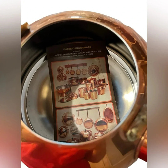 New In Box DAEWOO Vintage Solid Copper Teapot w/ Nickel Lining & Wood Ha… - Picture 7 of 7